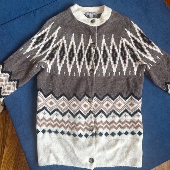J. Crew fair isle cardigan. Small. 24% merino wool, 12% alpaca - Picture 2 of 10
